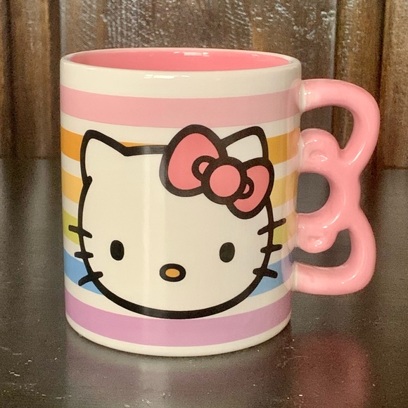 Hello Kitty Other - Hello Kitty Ceramic Mug with Bow Shaped Handle